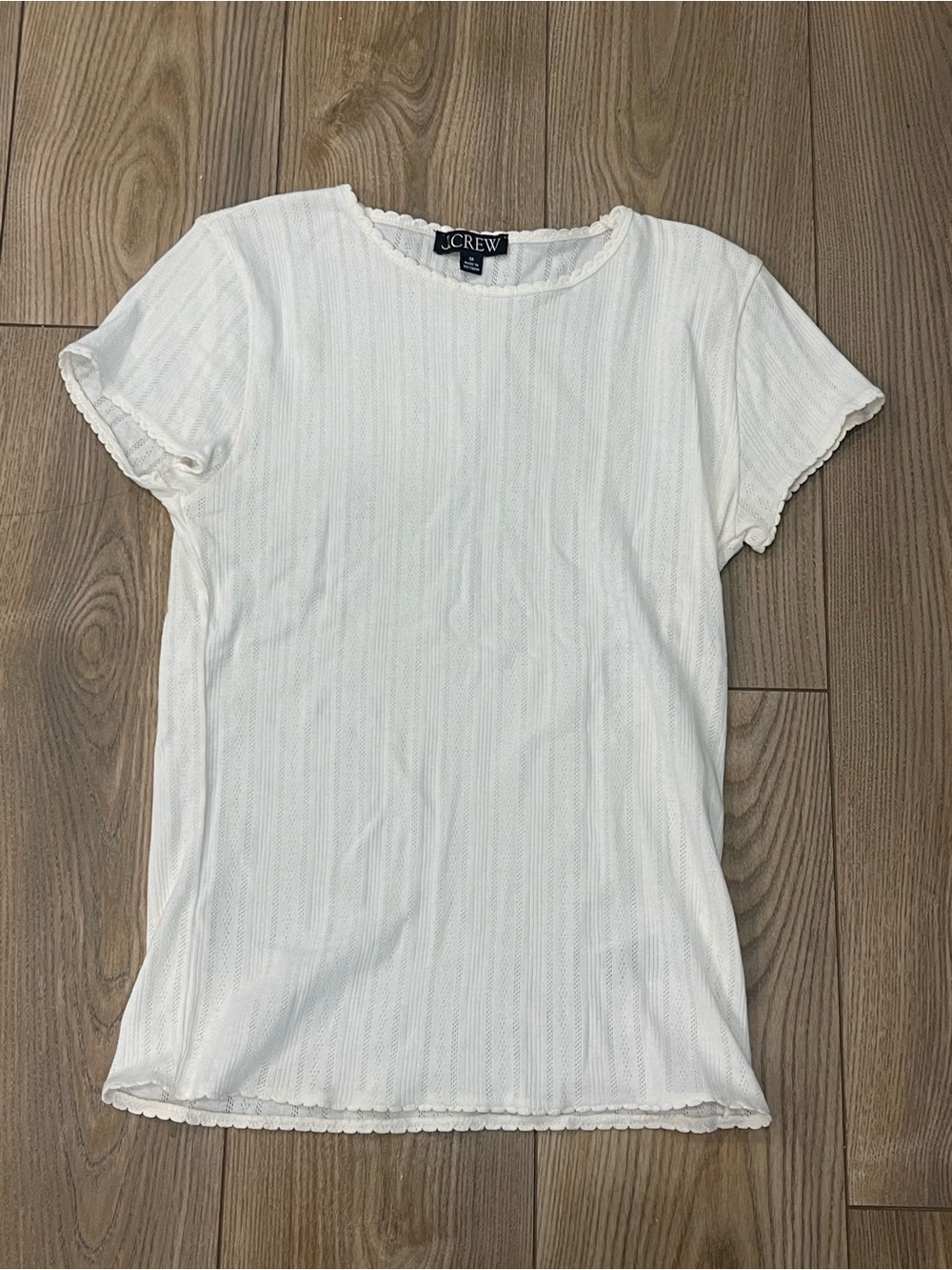 J Crew Cream Pointelle T-Shirt